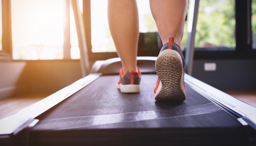 Walking on treadmill 